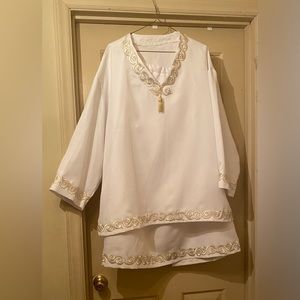 White African inspired 2 piece dress with matching crown hat